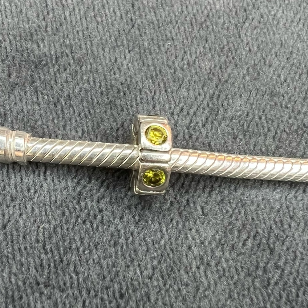RETIRED Pandora Lime Green Stones Spacer Charm